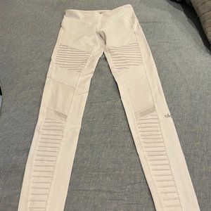 White Alo Moto Leggings